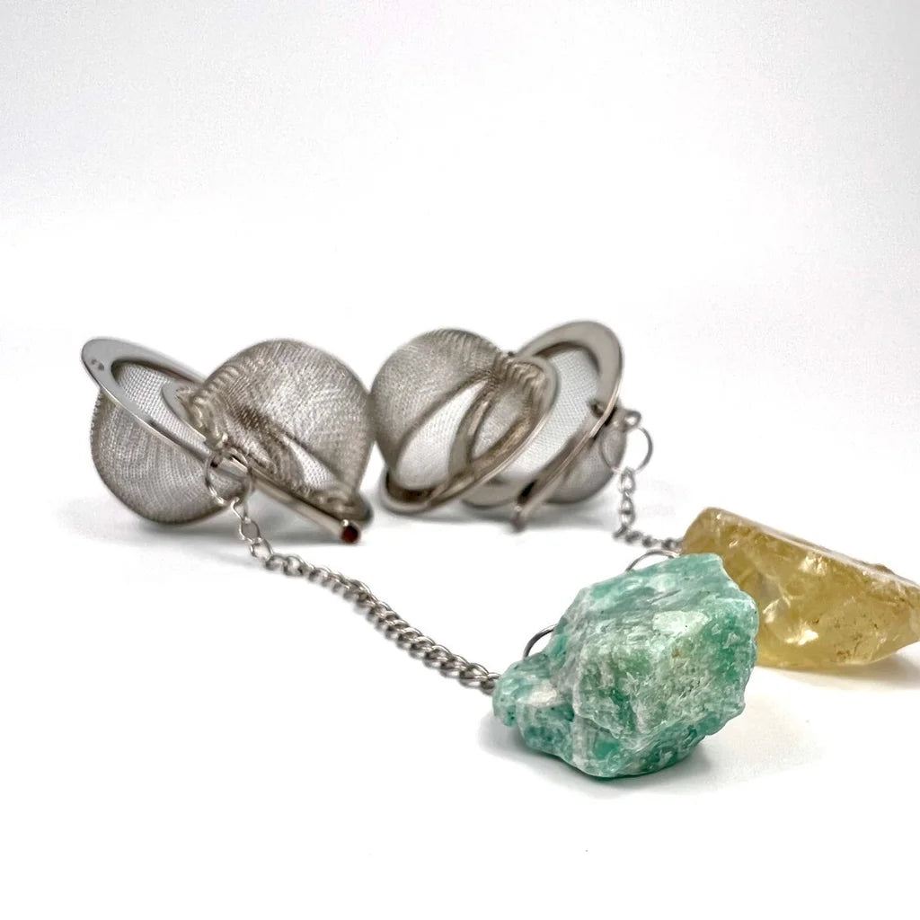 Crystal Tea Strainer with 14k Gold Plated Bee Charm